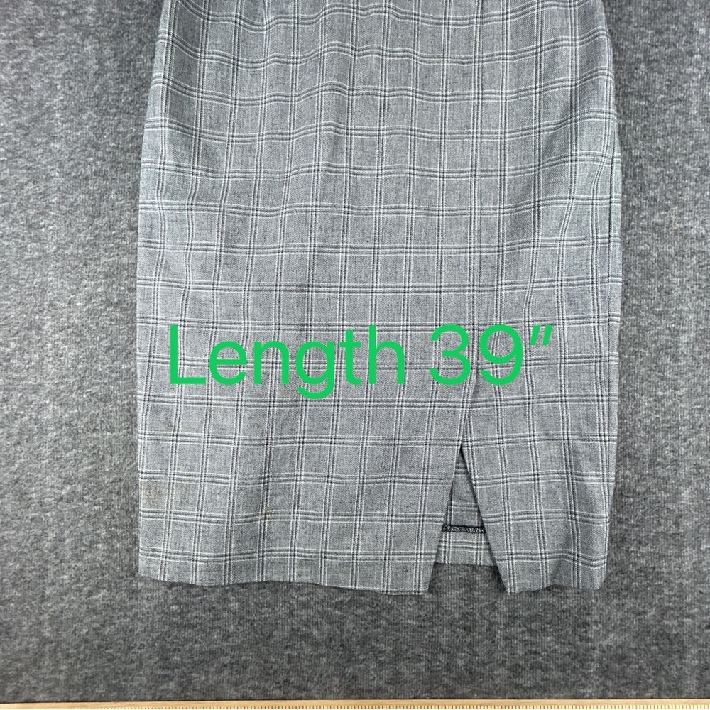 Banana Republic Checkered Grey/White Midi Dress Sleeveless Halter - Picture 4 of 6